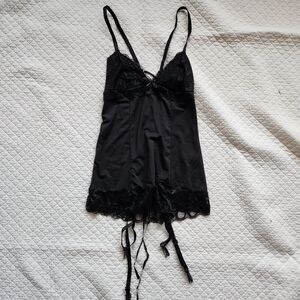 3/$12 SHEIN Black Lace Lingerie with Corset Back